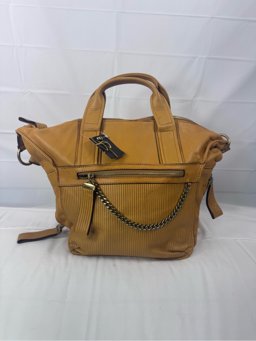 B. Makowsky Genuine Leather Satchel Shoulder Bag NWT
